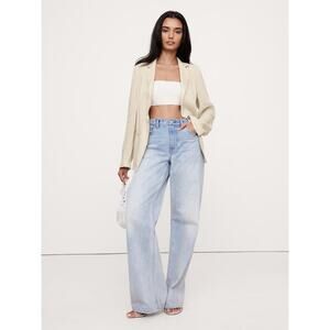 NWT Banana Republic Linen-Viscose Open-Back Blazer in Natural Beige size XXL